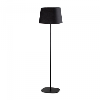 Lámpara de pie cool con pantalla textil en negra 