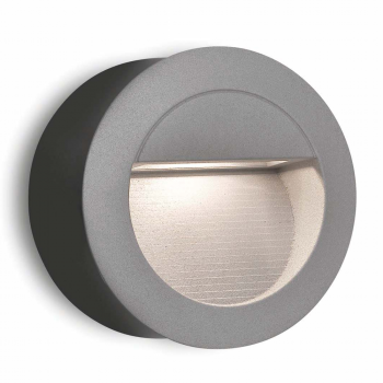 Signaling circular recessed IP65 LED in gray with 1.4 W