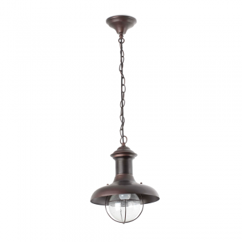 Outdoor pendant in brown rust and diameter of 27 cm with 42W bulb