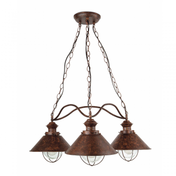 Outdoor Pendant Brown Navy oxide with three low-15W