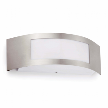 Modern style wall light in brushed nickel with energy saving light bulb 15w