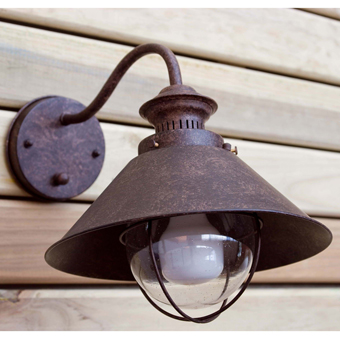 Navy I lamp rust brown outdoor with 11W
